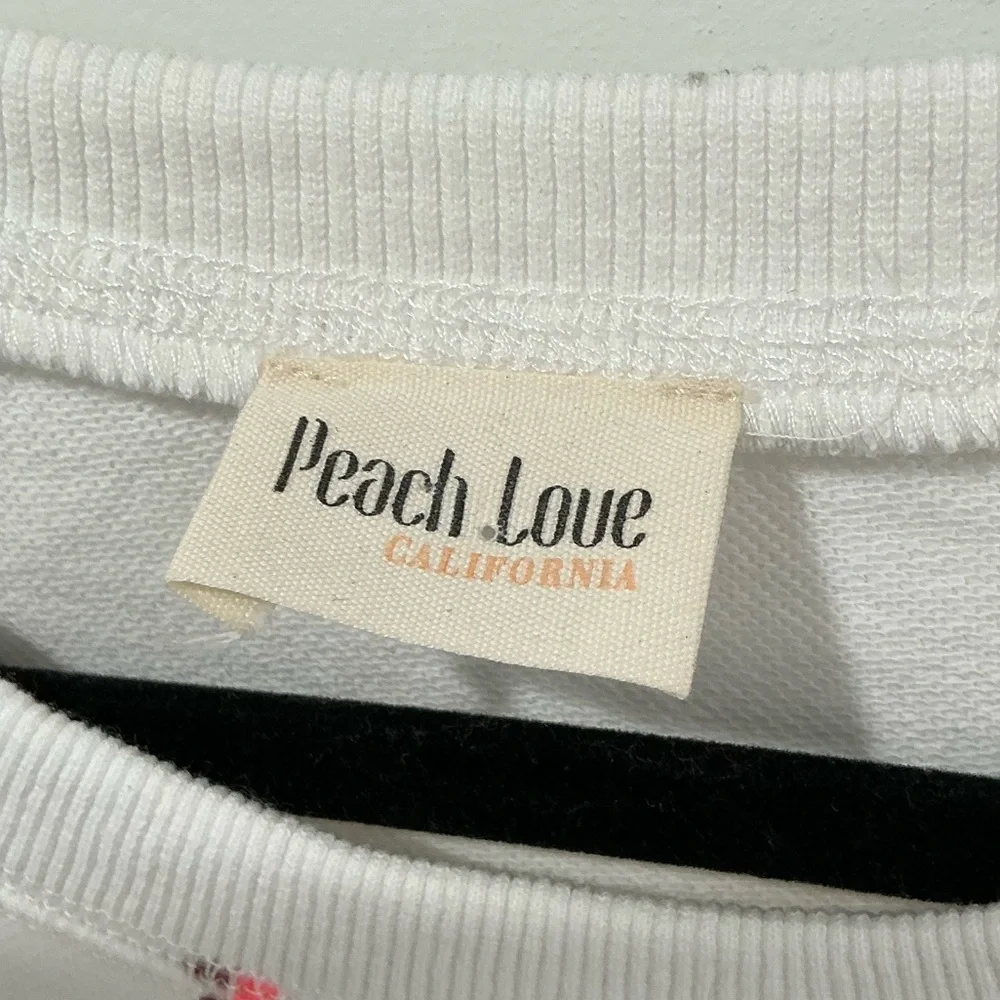 NWOT Peach Love White Long Sleeve Pink Sequin Cheetahs - Picture 7 of 7